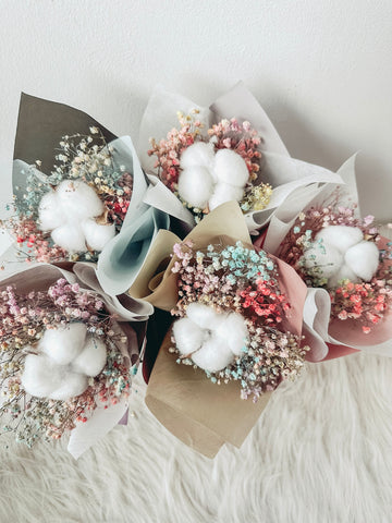 (Preserved) Mini Cotton Bouquets (Bundle of 5)