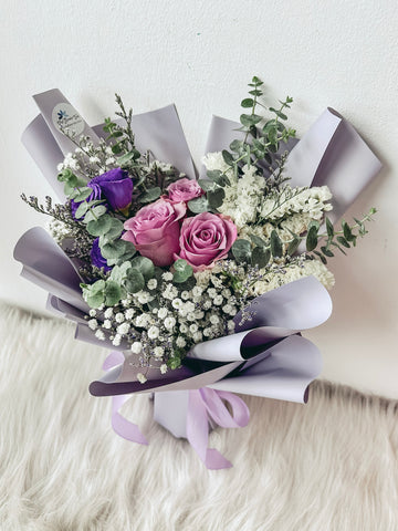 Love at First Sight (Lilac)- 3 Stalks Roses Bouquet