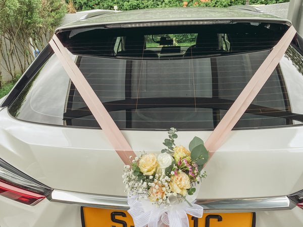 Wedding Car (White with Pink & Champagne)